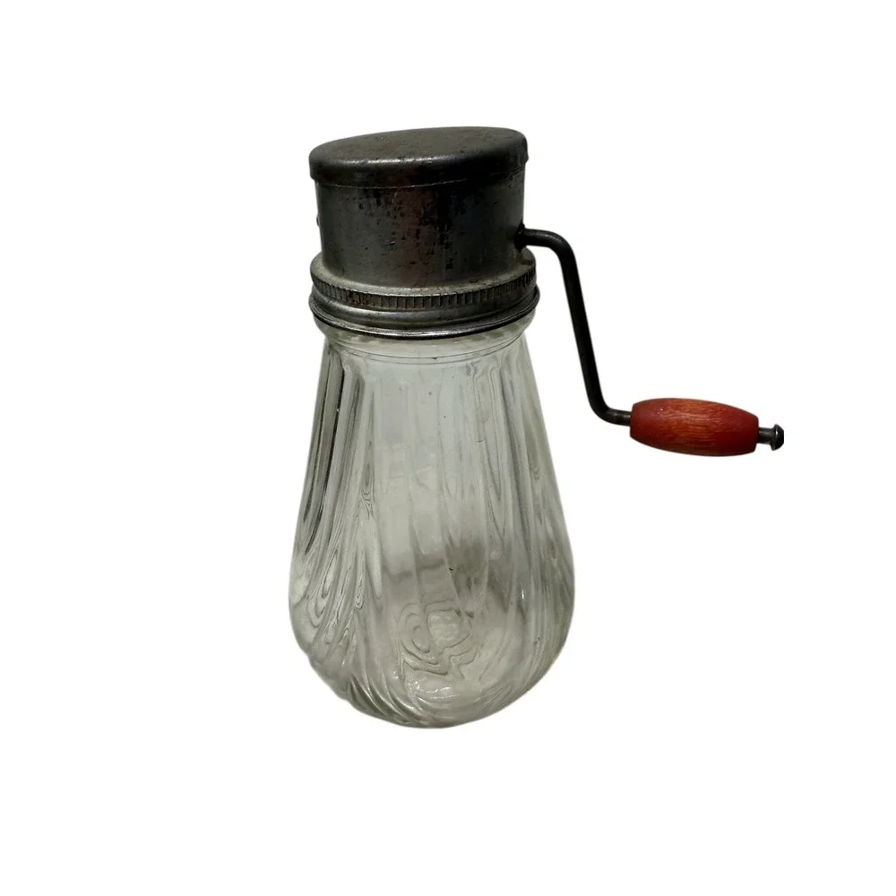 Vtg 1930s Nut Grinder Crusher, Red, Metal‎ Screw Top w Lid